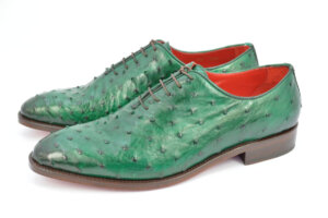 zapato ingles piel avestruz verde
