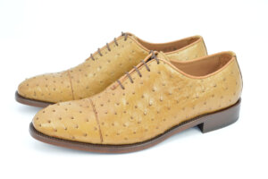 Zapato inglés piel avestruz natural